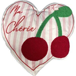2025 Target Bullseye Valentines Ma Cherie Heart Cherries Plush Throw Pillow NEW